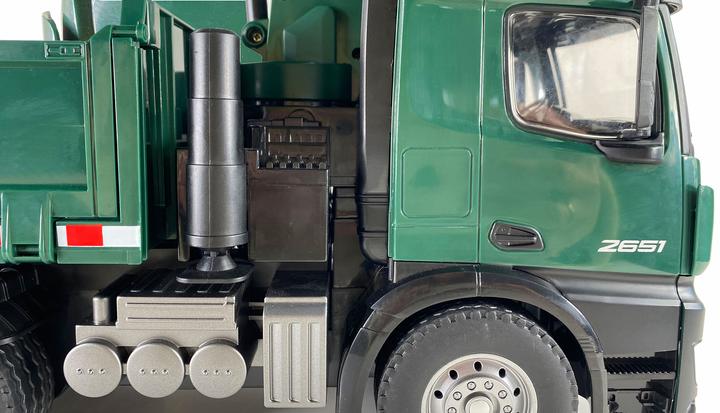 Immagine prodotto Amewi Autocarro Gru Patente Mercedes-Benz Arocs Con Cassone Ribaltabile Rtr Verde (RTR pronto all'uso)