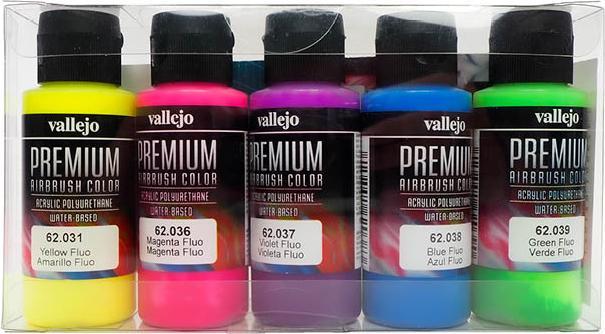 AirbrushKing Premium Airbrush Colors - Vallejo - Fluorescent Set
