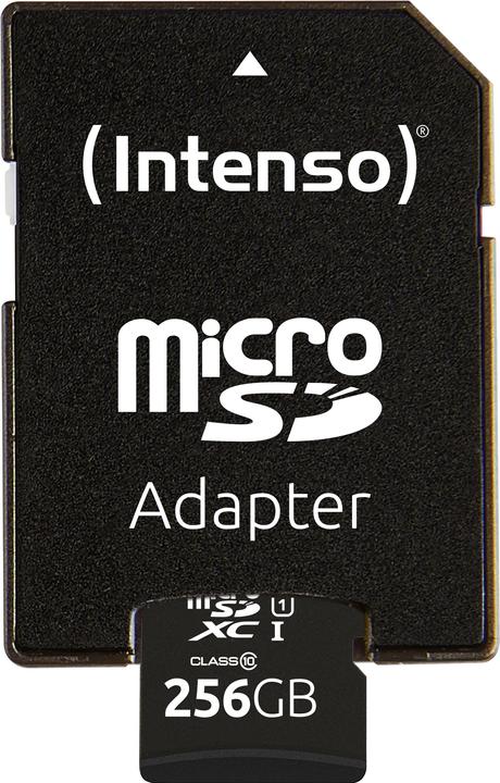 Image du produit Intenso microSDXC 256 Go Classe 10 UHS-I U1 Performance (256 Go, microSDHC, U1, UHS-I)