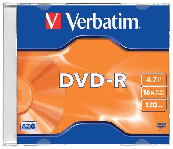 Verbatim DVD-R 4,7 GB (120min) 16x Silver jewel box, 5pack (5 x)