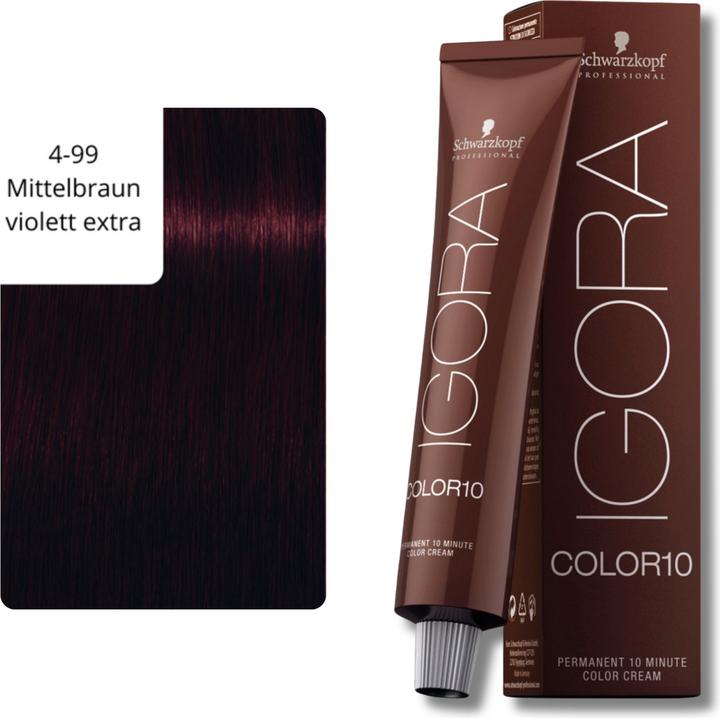 Image du produit Schwarzkopf Professional Couleur de cheveux Igora Color10 (4-99 Brun moyen pourpre moyen Extra violet)