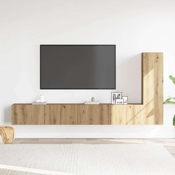 Produktbild VidaXL 3-tlg. TV-Schrank-Set Wandmontage Artisan-Eiche Holzwerkstoff