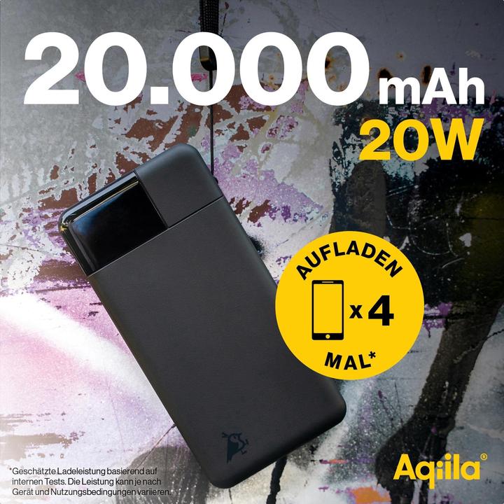 Actual product image Aqiila Powerbird B20B - Powerbank 20000 mAh, 20W - Black (20000 mAh, 20 W, 74 Wh)