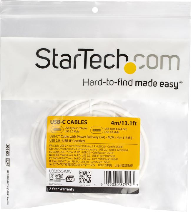 Immagine prodotto StarTech USB-C - USB-C (4 m, USB 2.0, 5 W)