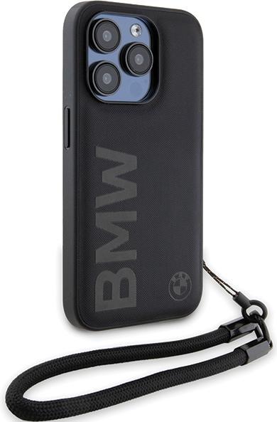 Immagine prodotto BMW BMHCP15X23RMRLK Custodia rigida per iPhone 15 Pro Max 6,7" in pelle firmata con marchio Wordmark (Apple iPhone 15 Pro Max)