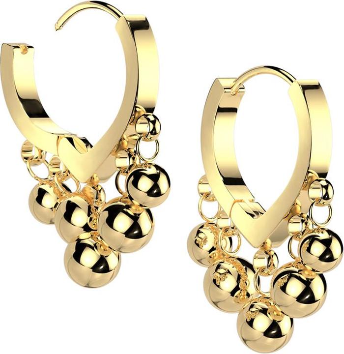 Star Piercing Ohrring vergoldet Diamant Anhänger Ketten mit Kugeln (ohne Messing, Chirurgenstahl 316L)