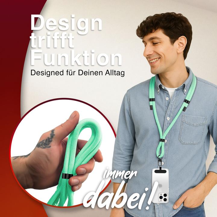 Immagine prodotto Nalia HoldMe Lanyard Handykette - Universal Trageband für Smartphones - Verstellbar, Soft & Elastisch