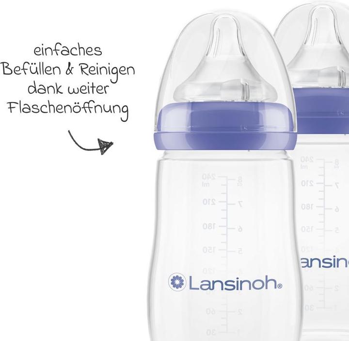 Actual product image Lansinoh Babyflaschen 9-tlg. PP-Flaschen-Set mit NaturalWave® Trinksauger