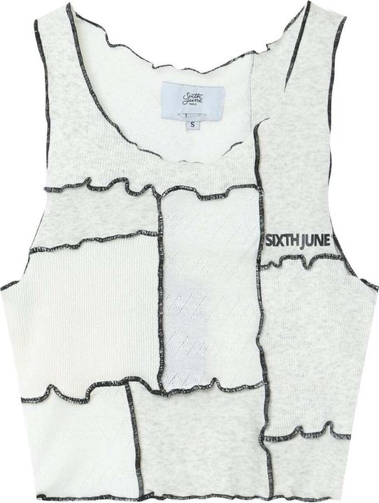 Sixth June crop top t-hirt ixth june mix fabric (S)