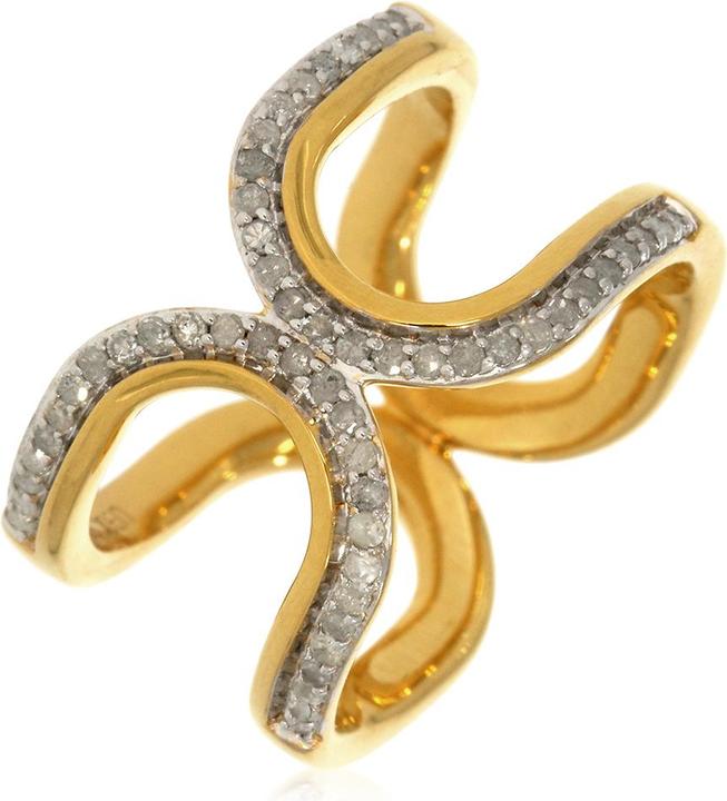 Xen Ring mit 54 weissen Diamanten ca. 0,26 ct. gelbvergoldet