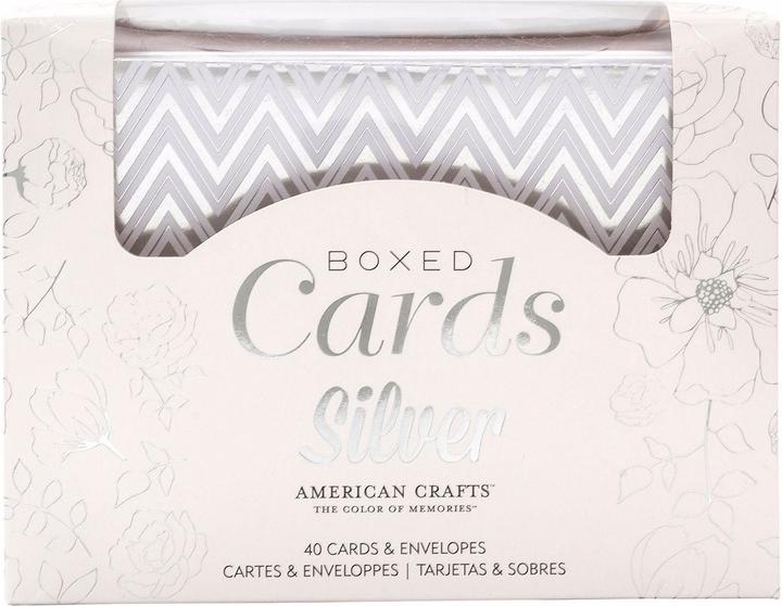 Produktbild American Crafts Motivkarte Set Silver Foil (40 Stk.)