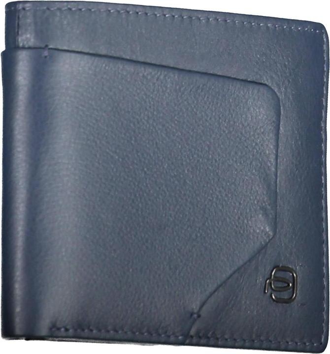 Actual product image Piquadro Akron, Leather Wallet, With Detachable Document Holder, Blue, For