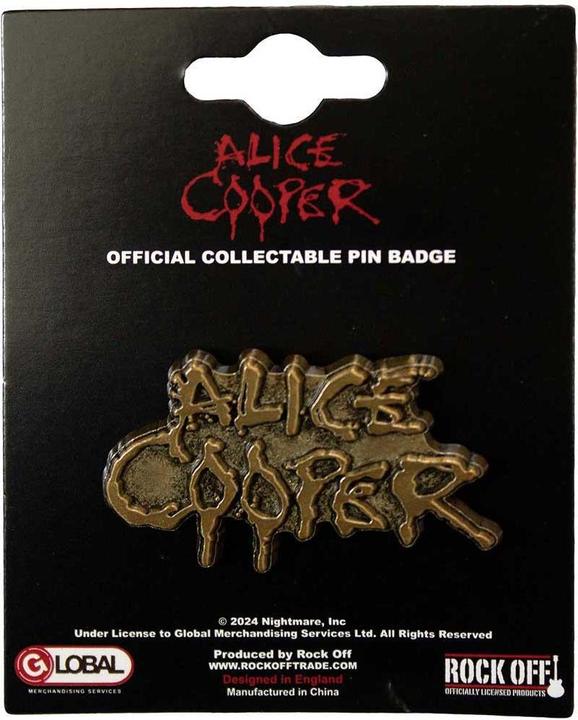 Alice Cooper Tropfendes Logo Abzeichen ZinkLegierung