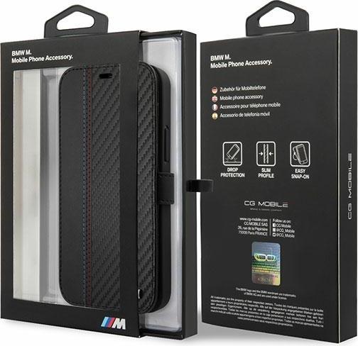 Produktbild BMW BookCase Carbon Contrast für Apple iPhone 12 Pro Max - black (Apple iPhone 12 Pro Max)