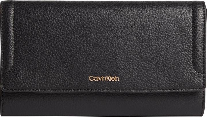 Actual product image Calvin Klein Ladies Elevated Trifold Lg Travel Accessory Triple Fold Wallet, Ck Black, Onehe