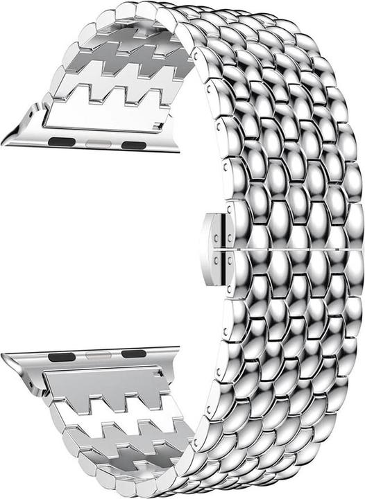 Produktbild PhoneLook Edelstahlarmband mit kleinen Einzelngliedern in Wabenform 38mm / 40mm / 41mm (41 mm, 38 mm, 40 mm, Aluminium)