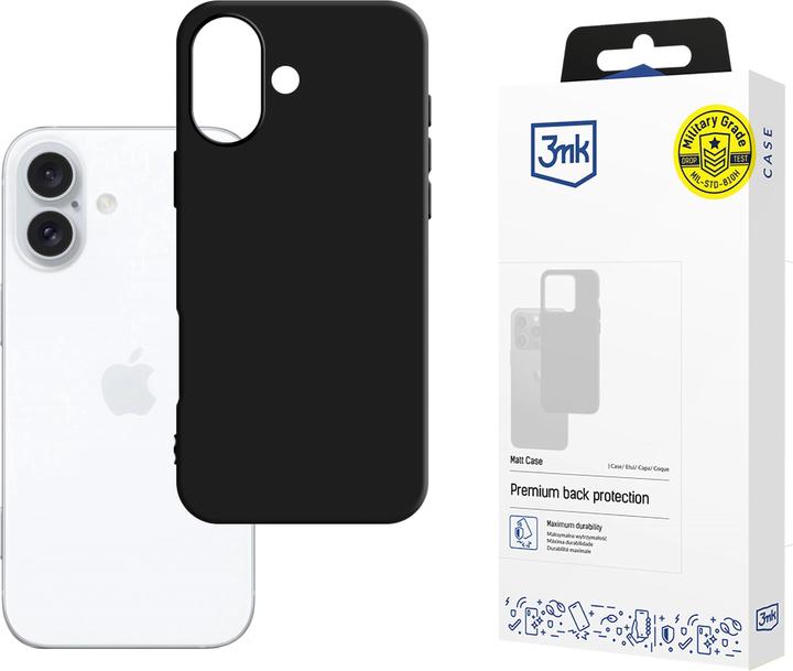 Actual product image 3MK Matt Case iPhone 16 6.1" czarny/ black (Apple iPhone 16)