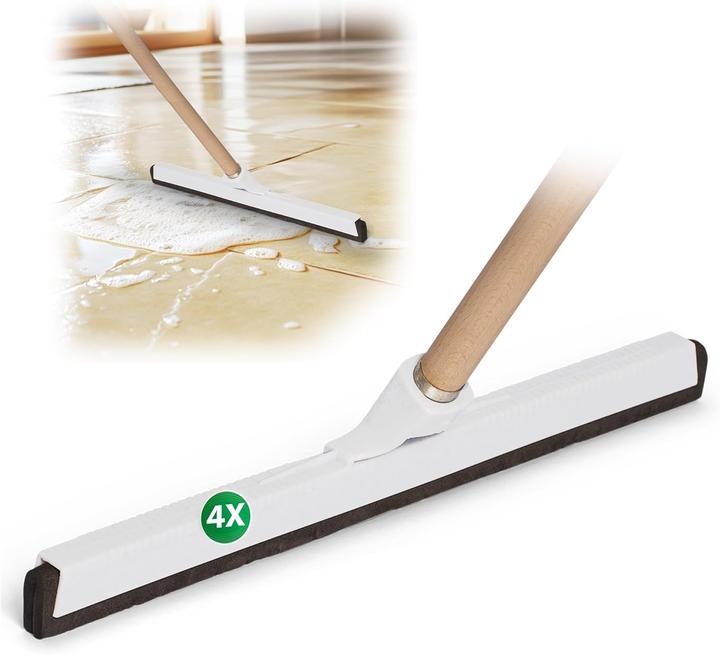 Produktbild Novaliv 4X Duschabzieher Langer Stiel Kunststoff 43cm Bodenabzieher Dusche Terasse gross Fensterreini
