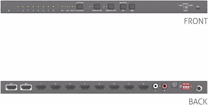 Actual product image Purelink Distributor PT-SP-HD28DA HDMI Toslink Cinch