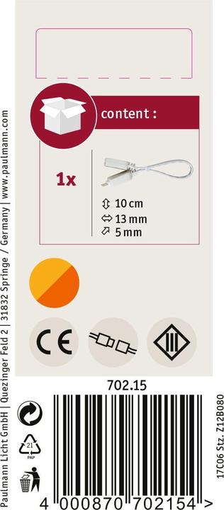 Actual product image Paulmann Flex Connector YourLED 10cm