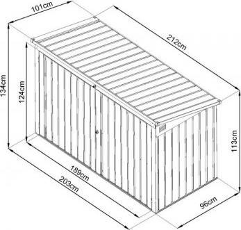Produktbild Zipper - Metall Mülltonnen Box MTB3, 2120x1010x1340mm