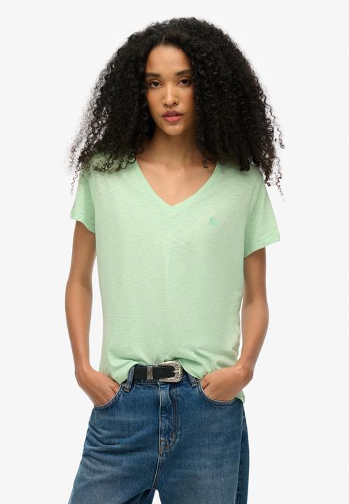 Immagine prodotto Superdry Strukturiertes T-Shirt mit V-Ausschnitt und Stickerei (10)
