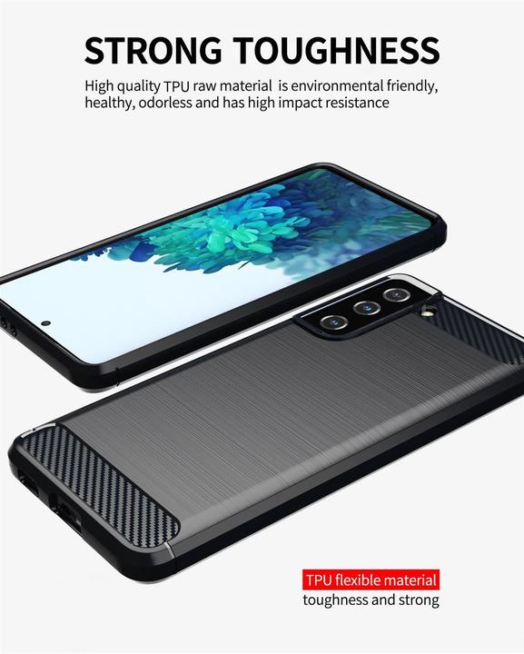 Produktbild Cadorabo TPU Ultra Slim carbon edelstahl Kombi Cover (Samsung Galaxy S21+)