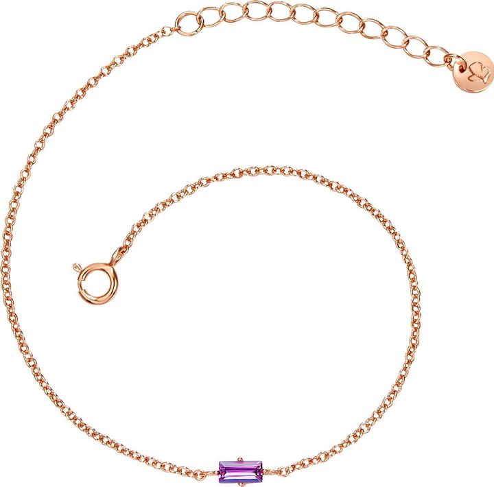 Glanzstücke München Damen Sterling Silber Zirkonia roségold 17,0 cm Basislänge + 3,0 cm Verlängerung - 26677 (17 cm, 925er Silber)