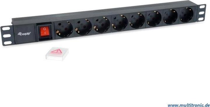 Image du produit equip Bâti de prises 1U8x Schukon. (8 x, CEE 7/3, 1.80 m)