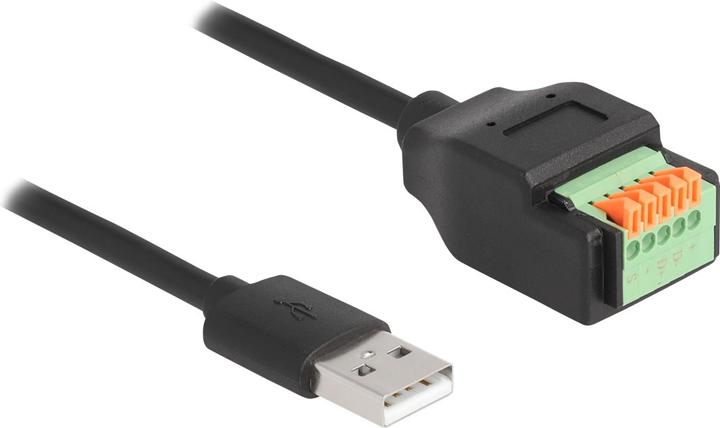 Image du produit Delock Câble USB 2.0 type A mâle vers adaptateur de bloc terminal avec bouton-poussoir 15 cm (0.15 m, USB 2.0)
