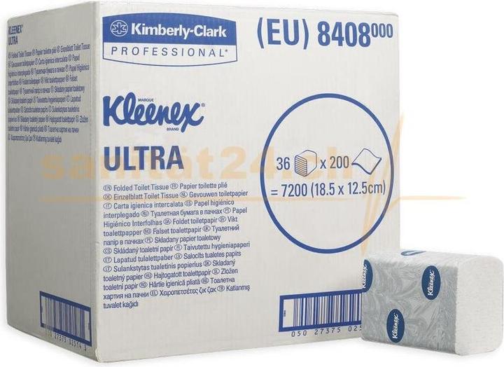 Actual product image Kimberly-Clark ULTRA Toilet Tissue Bulk White 200 F2 (36 x)