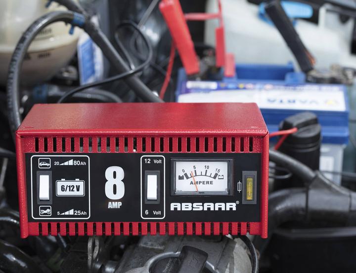 Actual product image Absaar Battery charger 8A 6/12V motorbike (12V, 6V, 8 A)