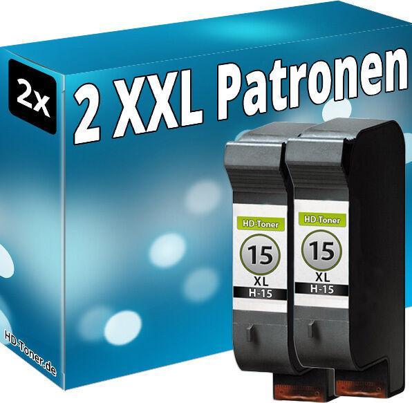 Image du produit Druckfuxx SET 2x TINTE PATRONEN für HP 15 OfficeJet 5100 5105 5110 V40 PSC720 75