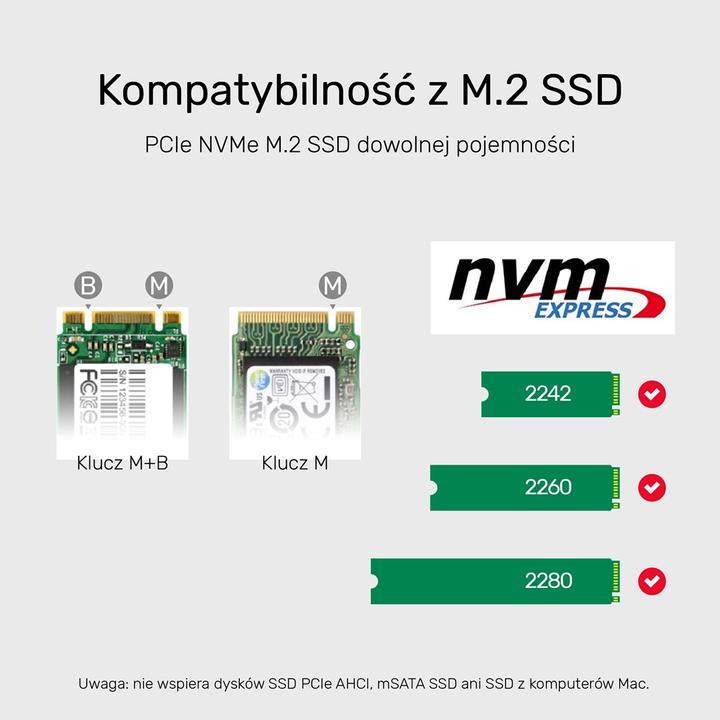 Produktbild Unitek OBUDOWA NA DYSK/KLONOWANIE 2XM.2, PCIE/NVME (M.2 2280, M.2 2260, M.2 2242)