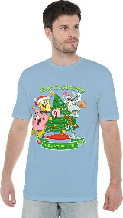 Immagine prodotto Spongebob Squarepants Aroooound The Christmas Tree Maglietta Patrick Star (Patrick Stella) Uomo (XL)