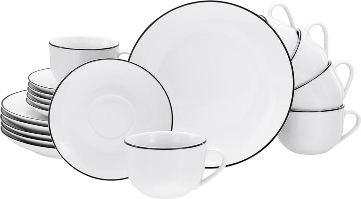 Actual product image CreaTable Coffee service Black line 18 pcs (6 Piece)