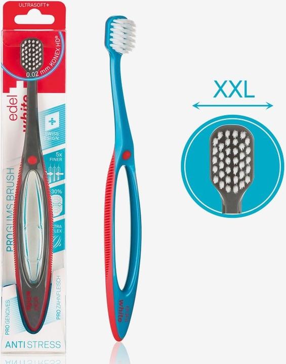 Actual product image Edel + White Pro Gums Toothbrush - XXL Brush Head (Extra soft, 1 x)