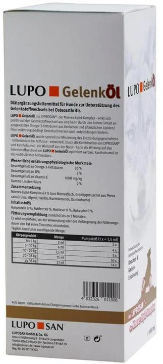 Produktbild Luposan Hunde-Nahrungsergänzung GelenkÖl, 1000 ml (1 Stk., 1024 g)