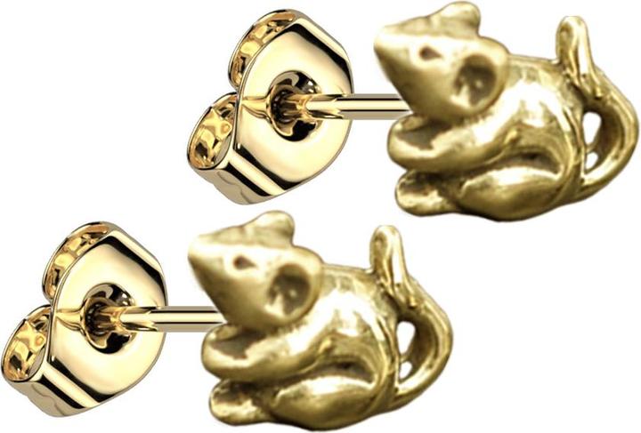 Chaotic Trading Ohrstecker vergoldet Maus (Messing)