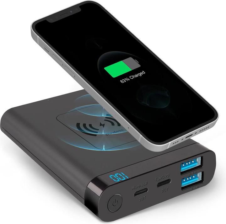 Produktbild SBS Kabellose Powerbank mit 10 Watt (10000 mAh, 10 W, 10 Wh)