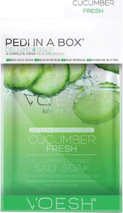 Voesh Pedi In A Box Deluxe 4 Step Cucumber Fresh (Fussbad, Fusscrème & Fussgel, Fussmaske)