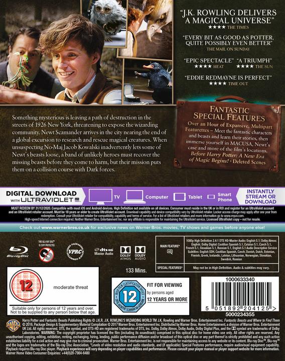 Produktbild Warner Bros Fantastic Beasts And Where To Find Them (Blu-ray, Englisch)