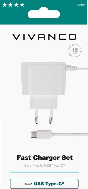 Produktbild Vivanco Fast Charger Set, USB Type-C Schnellladegerät, 12W (12 W)