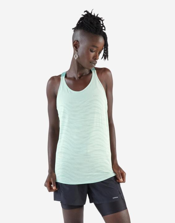 Produktbild Kiprun Run 500 women's running tank top with built-in bra - green (XS)