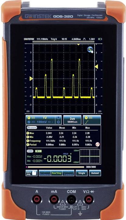 Actual product image GW Instek Hand-held oscilloscope (scope meter) GDS-320 2 (CAT III 600V, CAT II 300V)