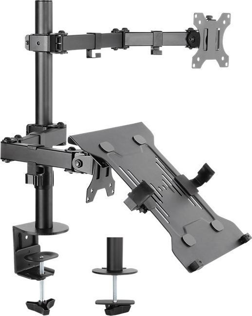 Produktbild Goobay Monitorhalterung mit Laptop-Arm Flex, schwarz (Tisch, 31.89")