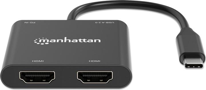 Produktbild Manhattan USB-C PD auf Dual-HDMI-Monitor-Adapter (USB Typ-C, HDMI, 5.90 cm)