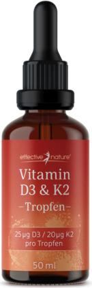Actual product image Effective Nature Vitamin D3 K2 Oil (1 Piece, Oil)