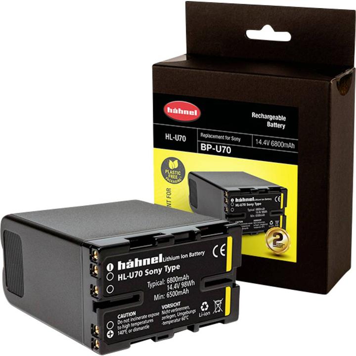 Hähnel Fototechnik HL-U70 camera batterij vervangt originele batterij (camera) BP-U70 14,4V 6800 mAh (Batterij van de camera)