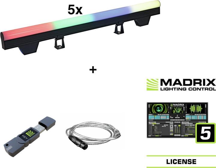 Actual product image Eurolite Set 5x LED PT-100/32 Pixel DMX Tube + Madrix Software